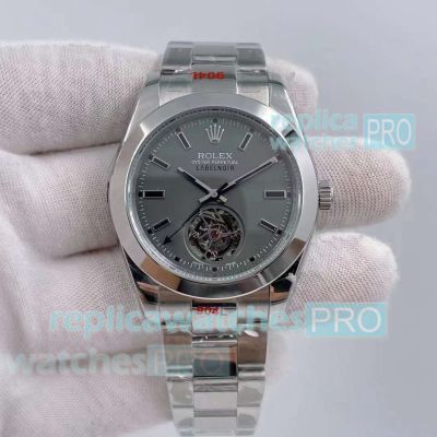AAA Copy Rolex Oyster Perpetual Grey Label Noir Tourbillon Watch 904L 